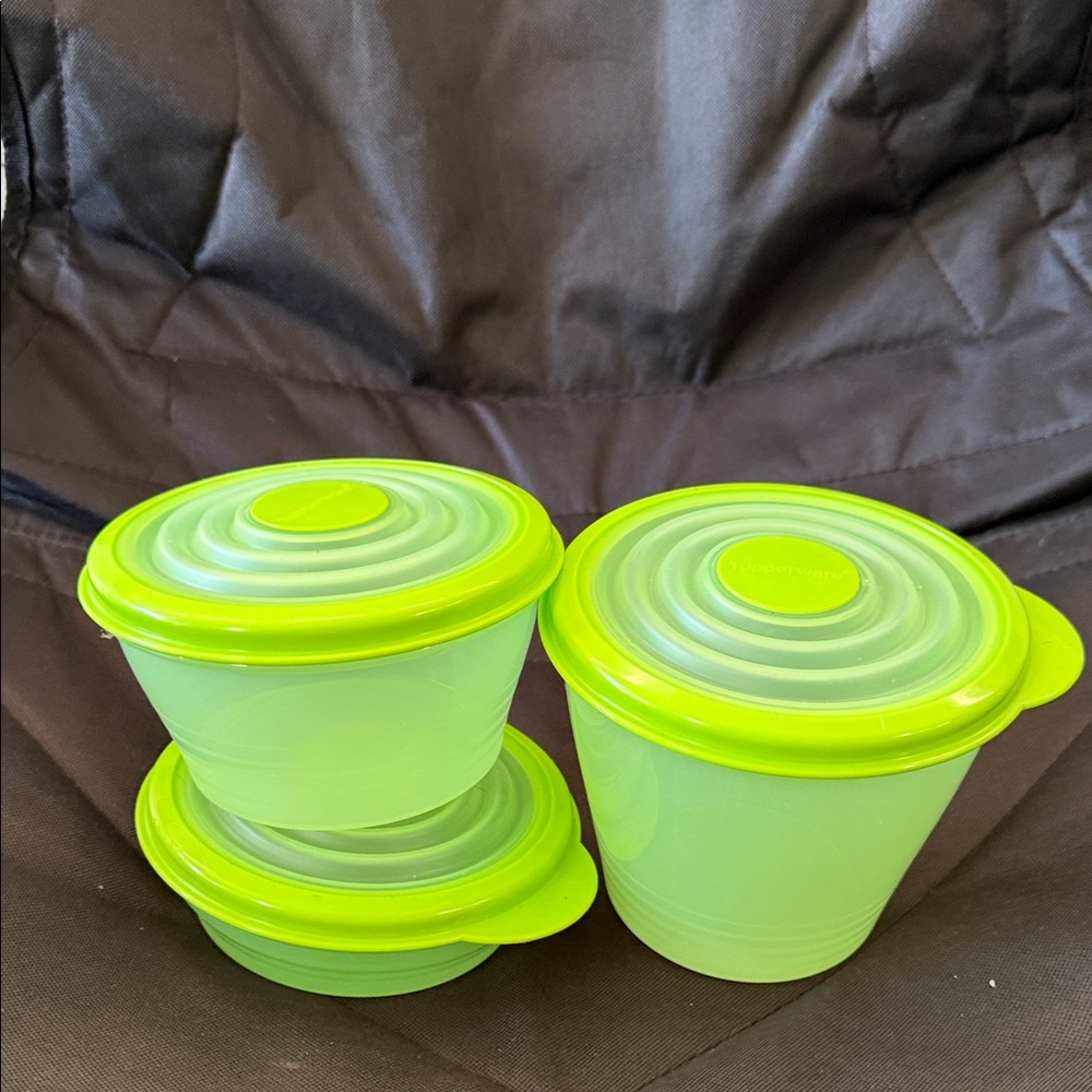 Tupperware Silicone Food Storage Containers - Lime Green (Set of 3)
